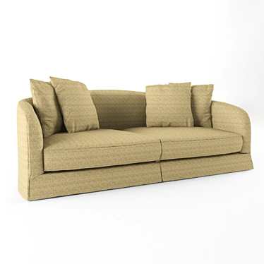 Cozy Velvet Sofa 3D model image 1 