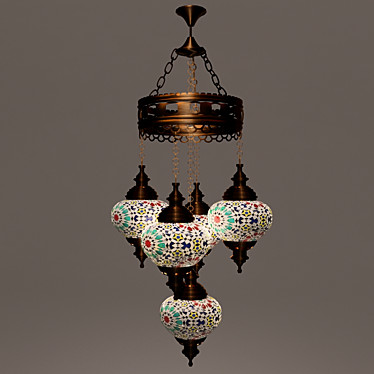 Title: Turkish Delight: Arabian-Inspired Chandelier 3D model image 1 