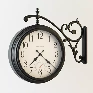 Elegant Dual-Sided Wall Clock 3D model image 1 