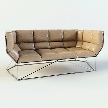 Cozy Fabric Sofa: Compact, Stylish 3D model image 1 