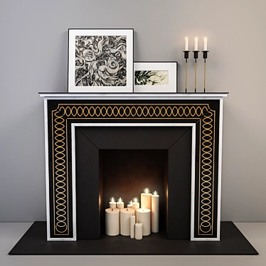 Elegant Flame: Decorative Fireplace 3D model image 1 