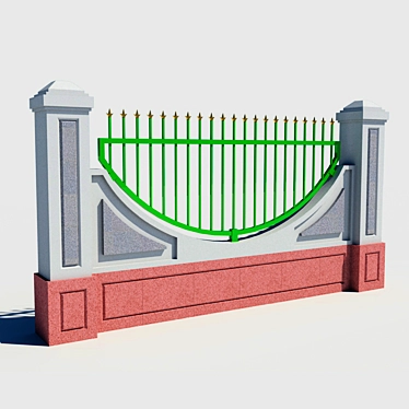 Rustic Charm: "Hayat" Fence 3D model image 1 