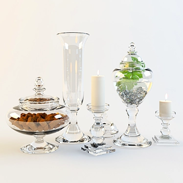 Elegant Vases & Candle Holders 3D model image 1 