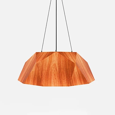 Rustic Wooden Chandelier 3D model image 1 