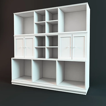 Customizable Children's Wardrobe with Shelves and Doors 3D model image 1 
