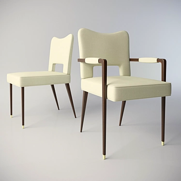 Elegant Profiles Collection Dining Chairs 3D model image 1 