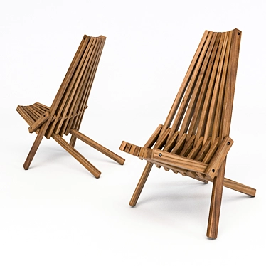 Belice Clam Chair: Elegant Mahogany 3D model image 1 