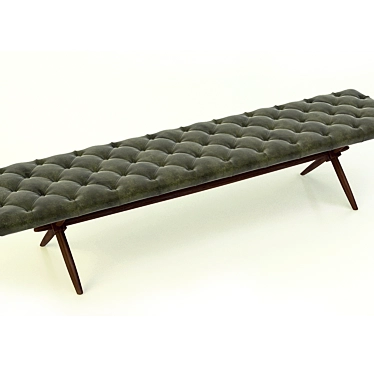 Vintage Leather Bench by Gibbings 3D model image 1 