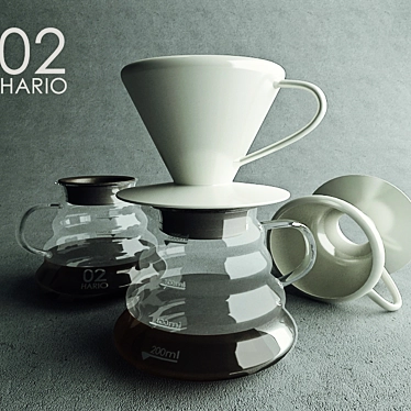 Hario Purover Coffee Set 3D model image 1 