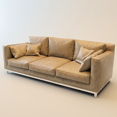 Title: Modern 3-Seat Couch 3D model image 1 