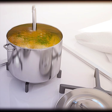 Convenient Soup Saucepan 3D model image 1 