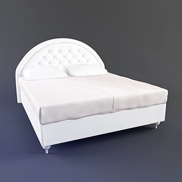 Elegant Nuvola Bed with Thin Legs 3D model image 1 