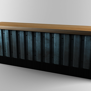 Industrial Loft Style Bar Counter 3D model image 1 