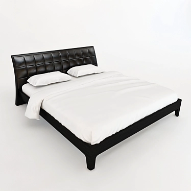 Luxury Leather Upholstered Bed 3D model image 1 