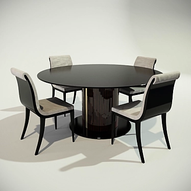 Elegant Art Deco Table 3D model image 1 