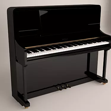 Elegant black PETROF piano 3D model image 1 