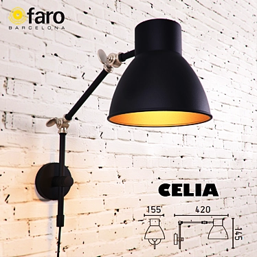 Faro CELIA: Sleek & Stylish Wall Lamp 3D model image 1 