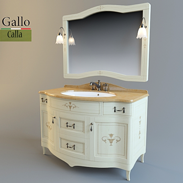 Gallo Calla Dec: Elegant Ivory Furniture 3D model image 1 