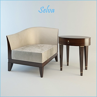 Elegant Selva Chair and Table 3D model image 1 