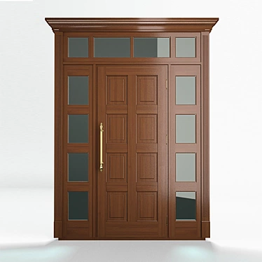 Wooder Exterier Door Model 01 3D model image 1 