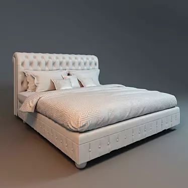 Luxury Mascheroni Letto Diletto Bed with Versace Bedding 3D model image 1 