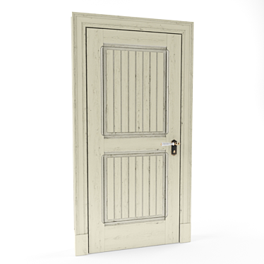 Provence-Style White Washed Oak Door 3D model image 1 