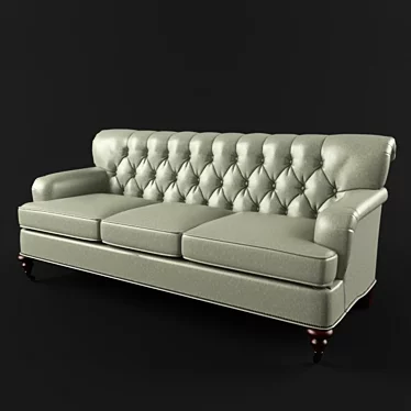 Luxury Cigar Leather Sofa 3D model image 1 