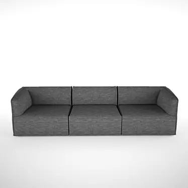 Transformable Gray Sofa 3D model image 1 