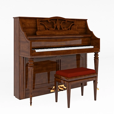 W.Hoffmann piano and piano stool Discacciatisrl 3D model image 1 