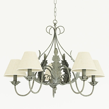 Provence-inspired Chandelier: Elegant Lighting 3D model image 1 