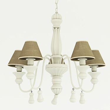 Provence-inspired Chandelier 3D model image 1 