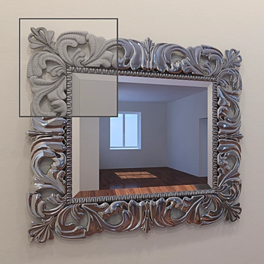 Classic Framed Mirror 3D model image 1 