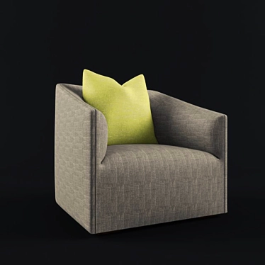 Modern Crescent Armchair 3D model image 1 