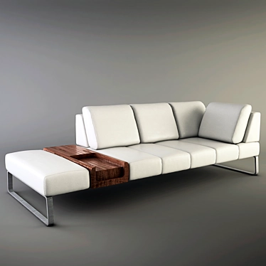 Riva Patmos: White Leather Sofa 3D model image 1 