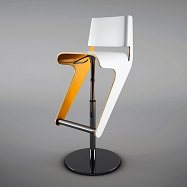 Sleek Wood Bar Stool 3D model image 1 