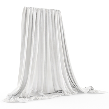 Elegant Sheer Home Curtain 3D model image 1 