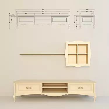 Title: Gorgio Casa Replica TV Table 3D model image 1 
