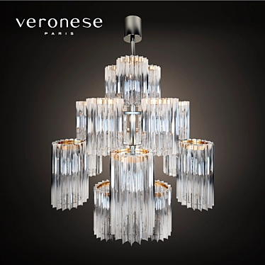 Elegant Veronese Tambour Chandelier 3D model image 1 