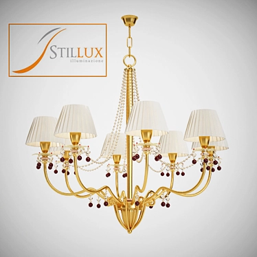 Elegant Gold Chandelier by Stil Lux 3D model image 1 