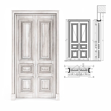 Title: Classic Wooden Door 3D model image 1 