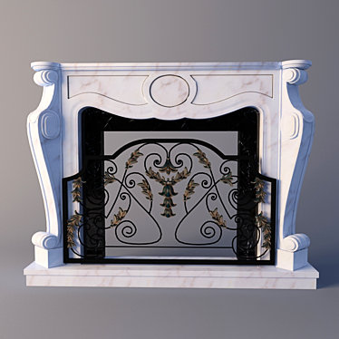 Modern Electric Fireplace Decor 3D model image 1 