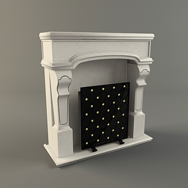 Elegant Marble Fireplace 3D model image 1 