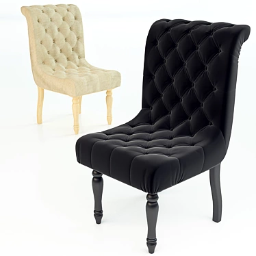 Luxury Aberdeen Tufted Dining Chair 3D model image 1 