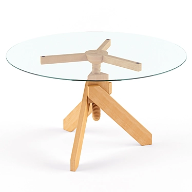 Minimalist Wooden Dining Table 3D model image 1 