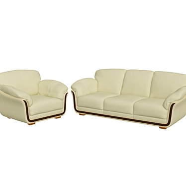 Comfort Zone Duo: Sofa & Armchair 3D model image 1 