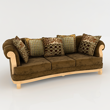 Cozy Comfort Convertible Sofa 3D model image 1 