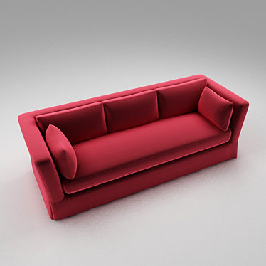 Modern Grey Velvet Divan 3D model image 1 