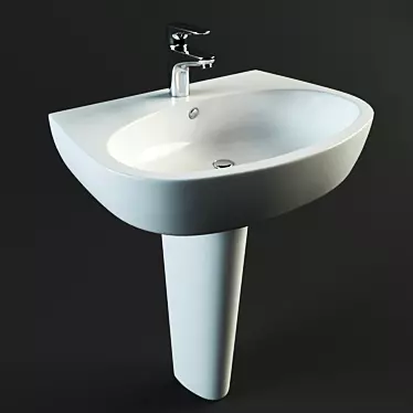 PARVA 60 - Elegant Pedestal Sink 3D model image 1 