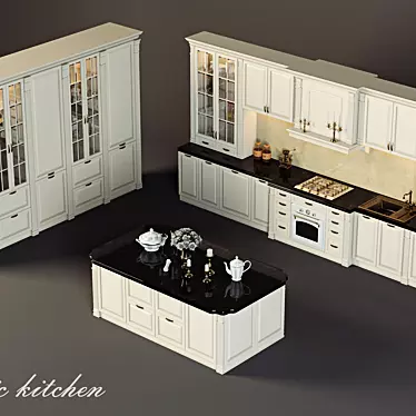 Elegant Traditional Kitchen 3D model image 1 