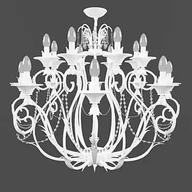 Elegant January 1 Chandelier - H cm 80x97x97 3D model image 1 